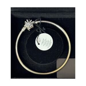 Pandora "The Best Is Yet To Come" Fireworks Sterling Silver CZ Bangle NWT #66615